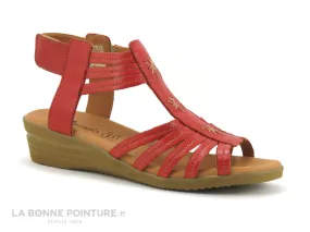 Achat chaussures Moran's Femme Sandale et Nu-pieds, vente Morans FELLY Rouge - Sandale montante Femme - Talon compense