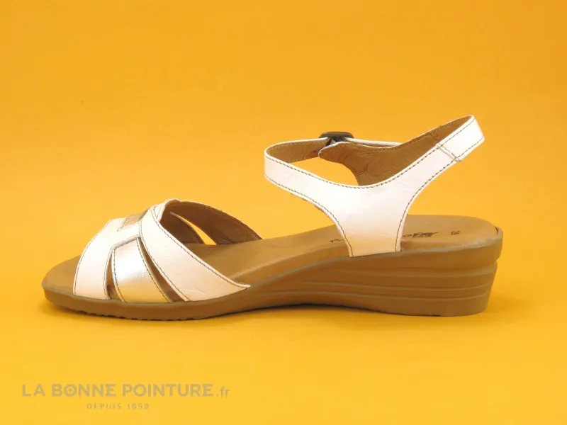 Achat chaussures Moran's Femme Sandale et Nu-pieds, vente Morans FIGAROL Blanc Argent - Nu-pieds talon compense