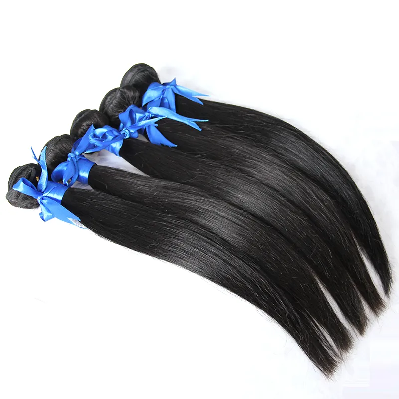 Armure Droite Vierge Cheveux Brésiliens Weave Bundles 500g 5pcs 100% Armure de Cheveux Humains Naturel Noir Couleur 1b 2024 from