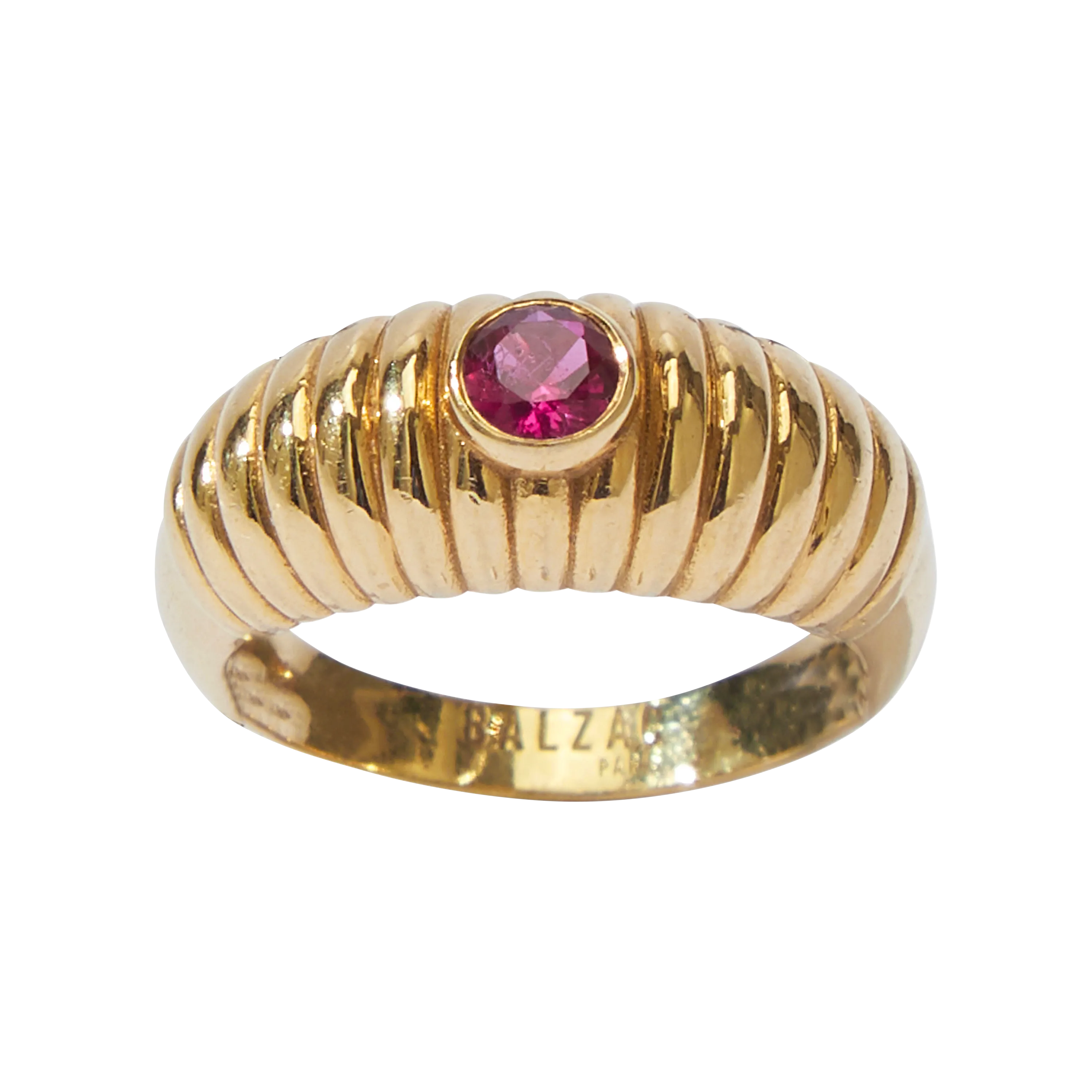 Bague Aalto doré et rouge