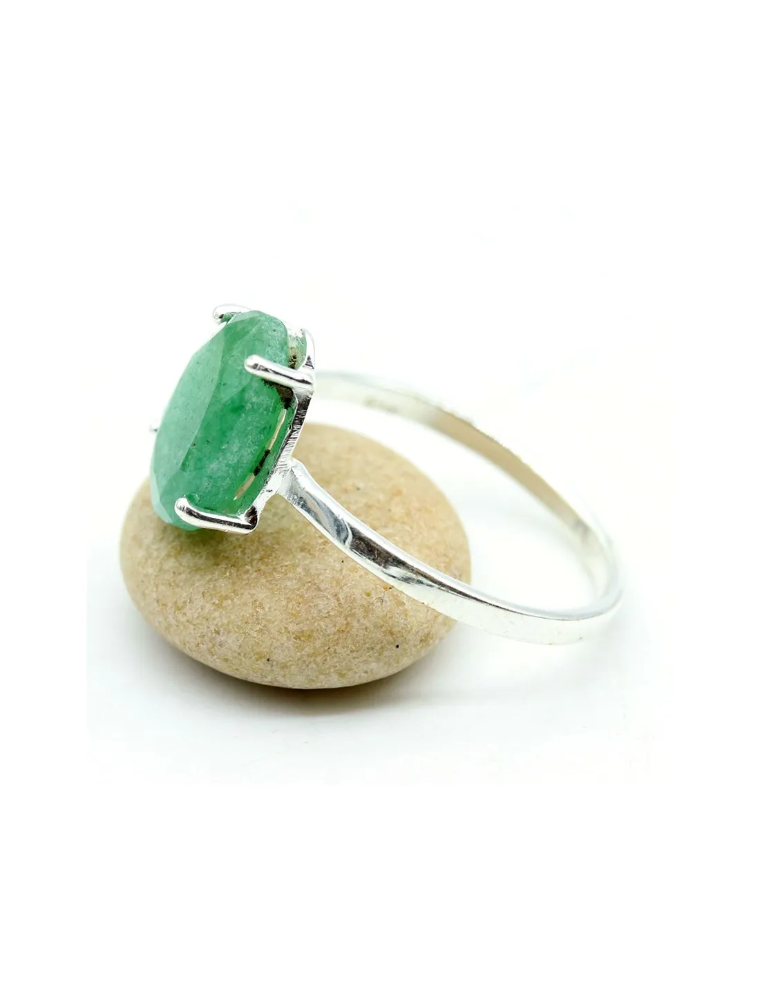 Bague argent griffée et aventurine