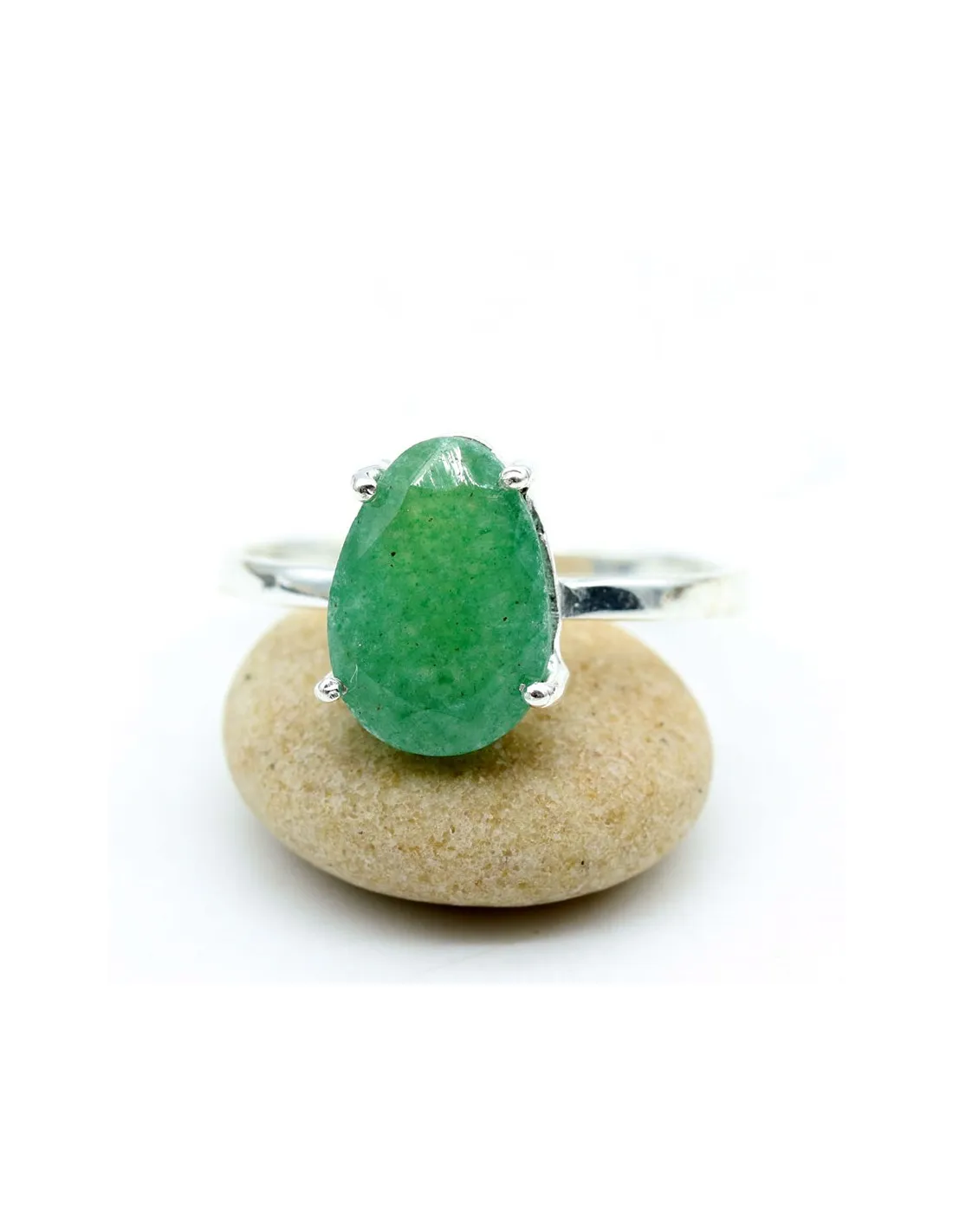 Bague argent griffée et aventurine