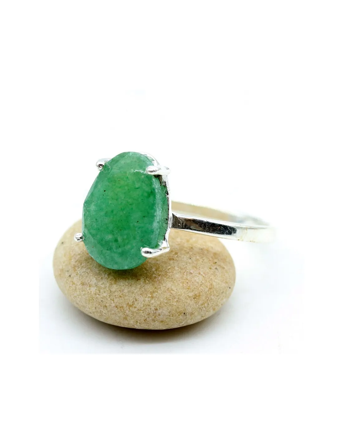 Bague argent griffée et aventurine