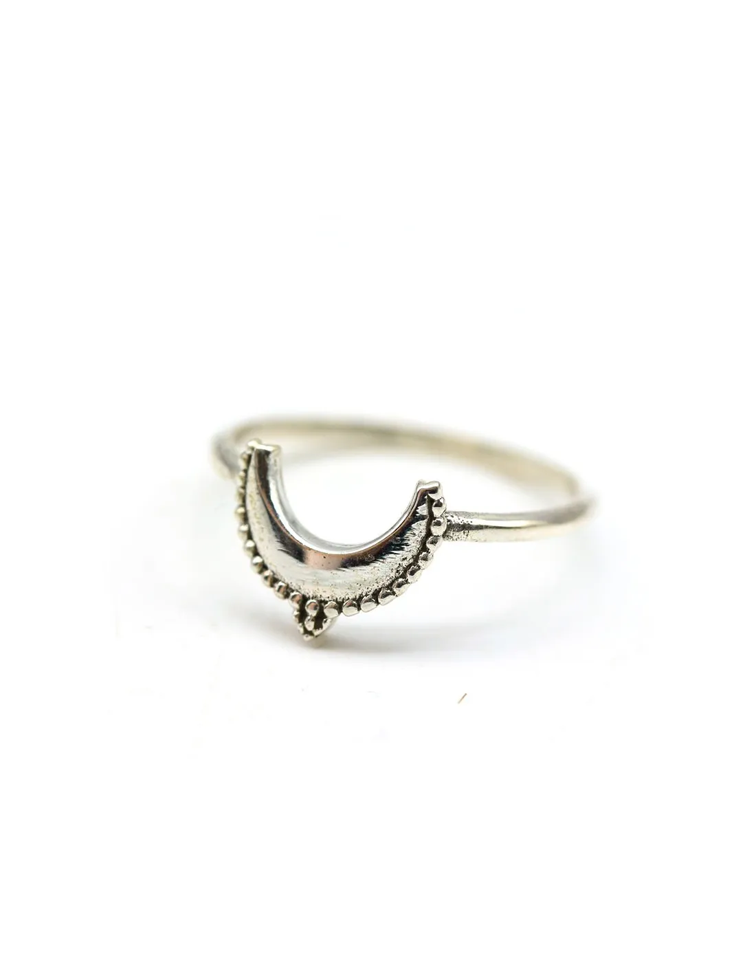 Bague argent massif demi-lune