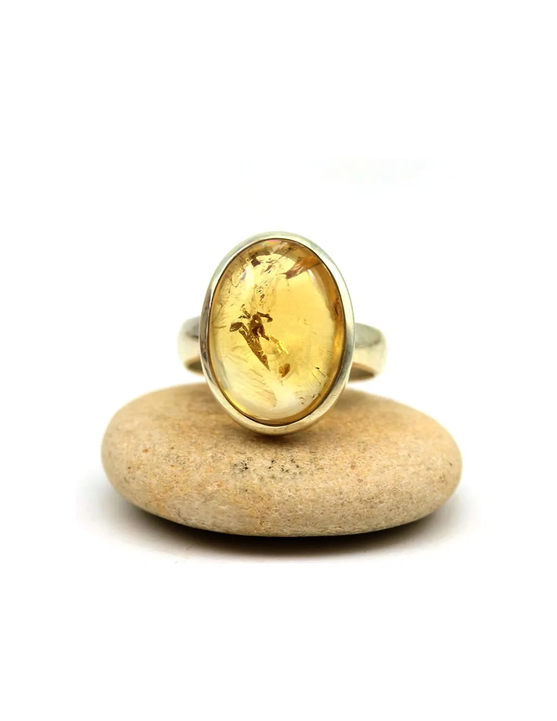 Bague argent pierre citrine