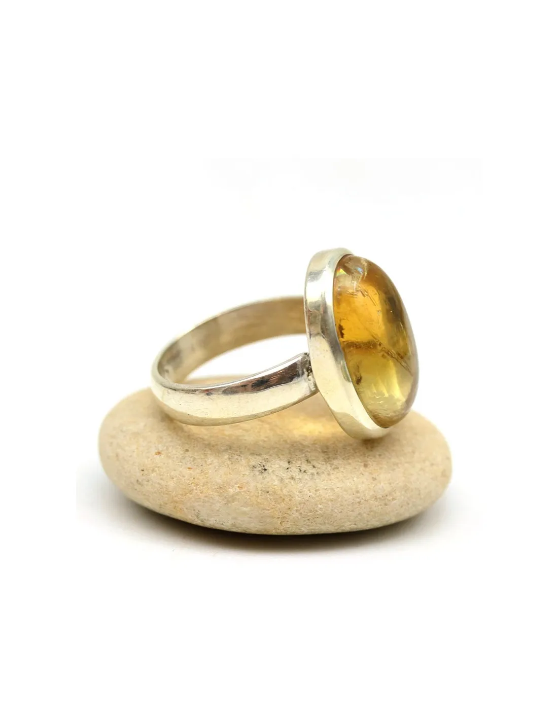 Bague argent pierre citrine