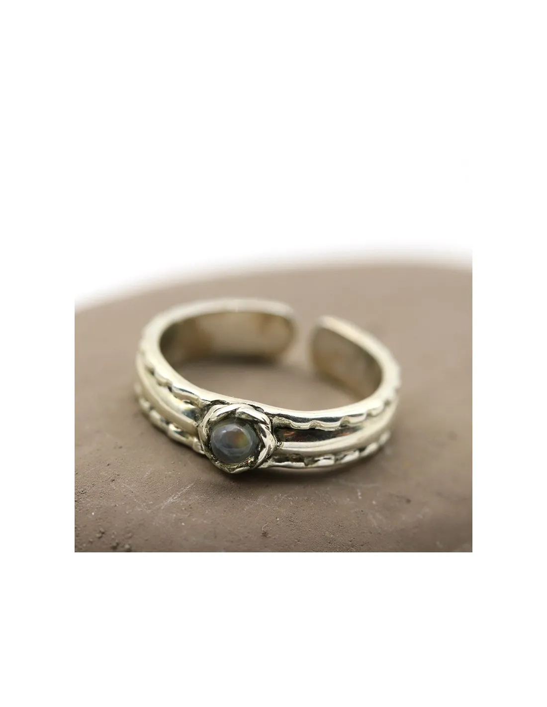 Bague de pied argent et labradorite