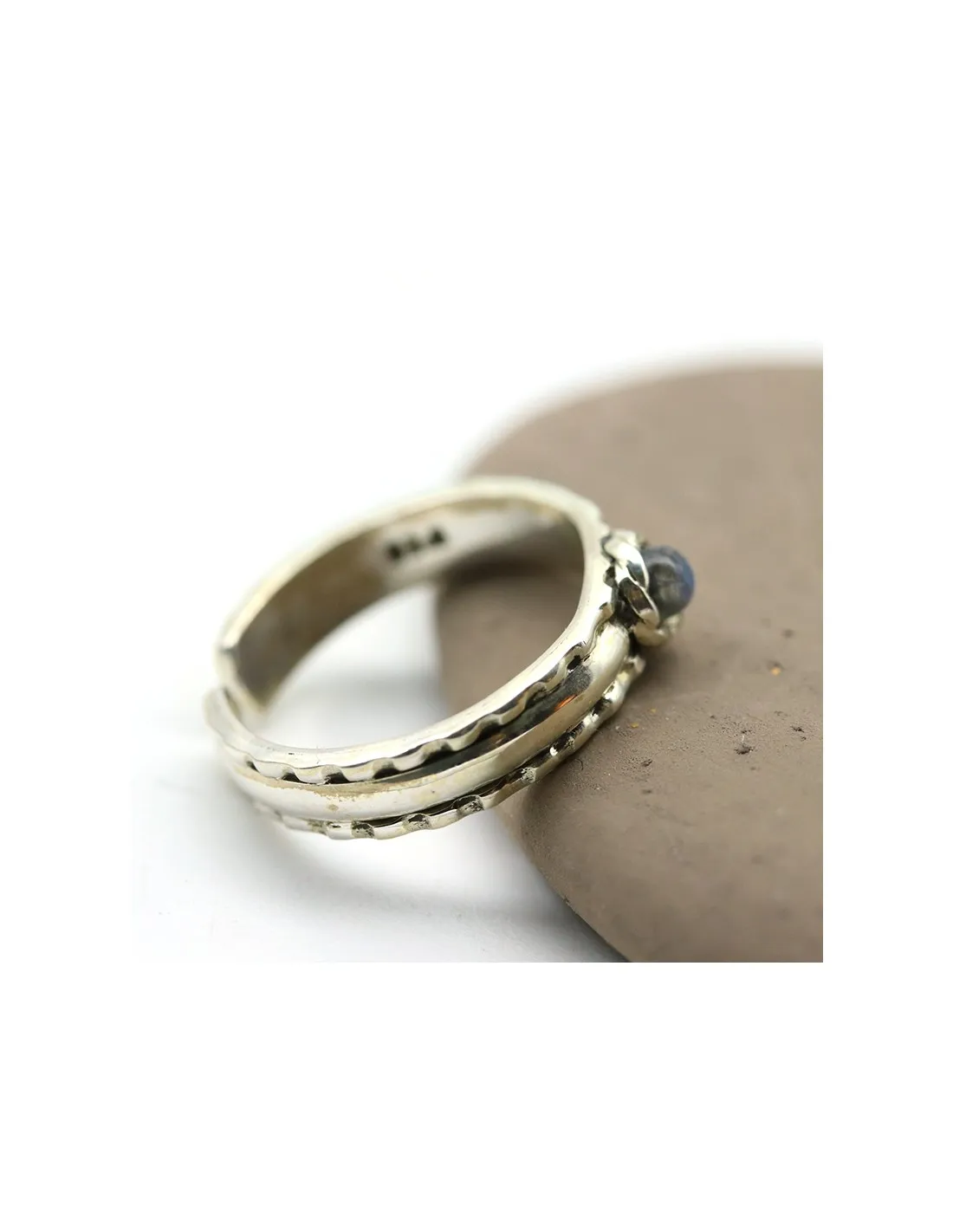 Bague de pied argent et labradorite