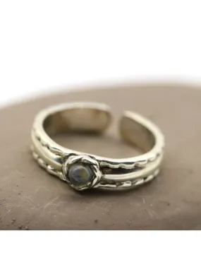 Bague de pied argent et labradorite