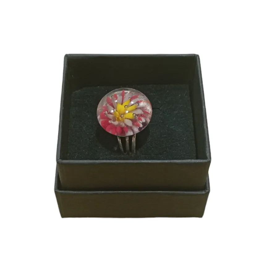 Bague fleur rose