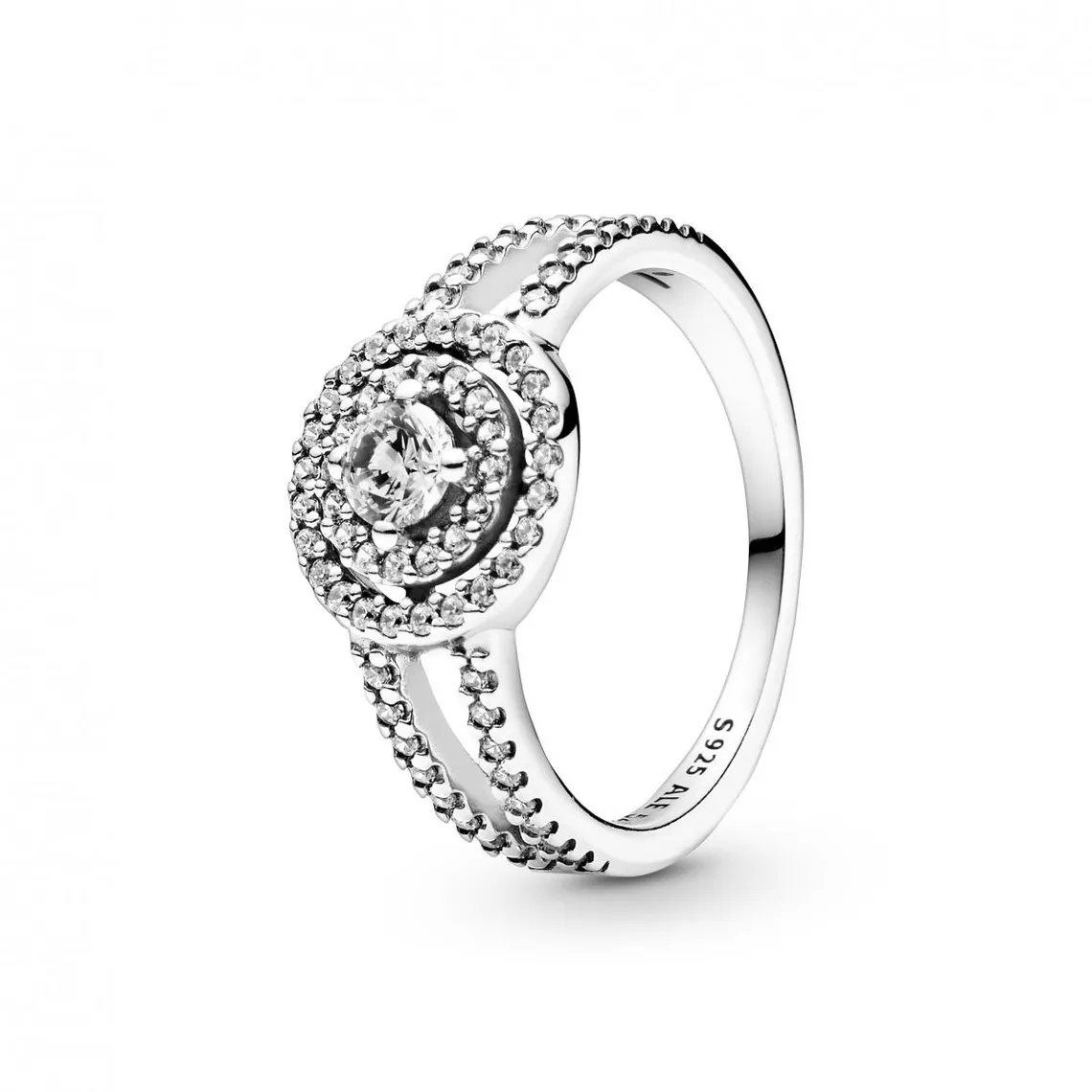 Bague Halo Double Scintillante avec pierre centrale surélevée Pandora Timeless - Argent | 3 Suisses