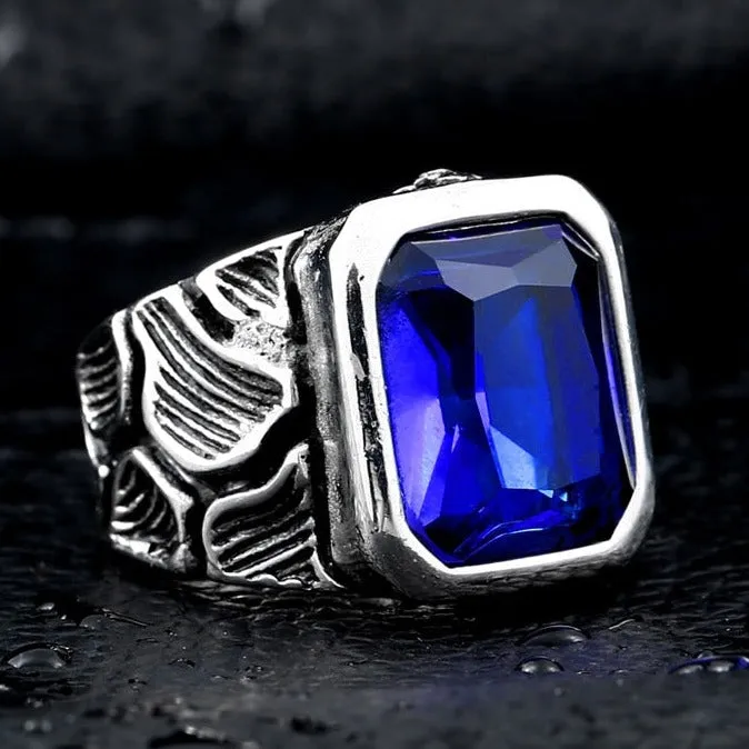 Bague Homme Pierre - Bleu Steampunk