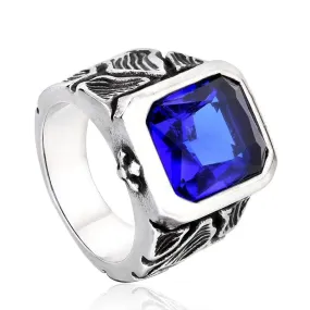 Bague Homme Pierre - Bleu Steampunk