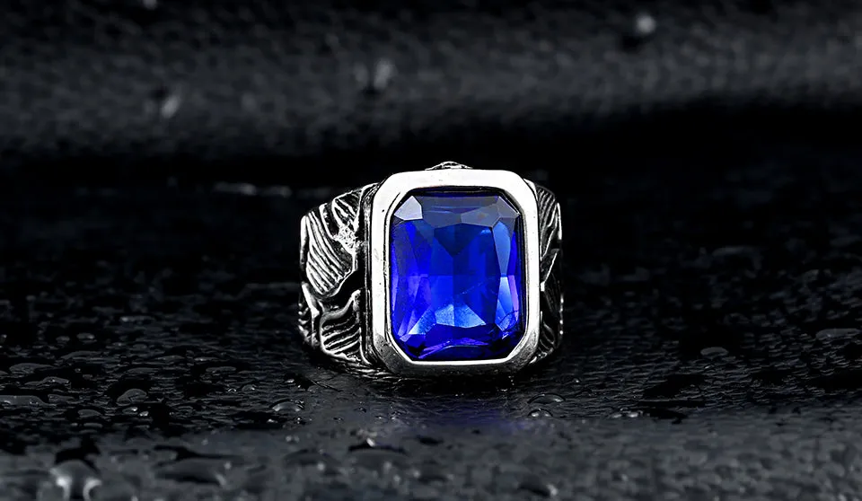 Bague Homme Pierre - Bleu Steampunk