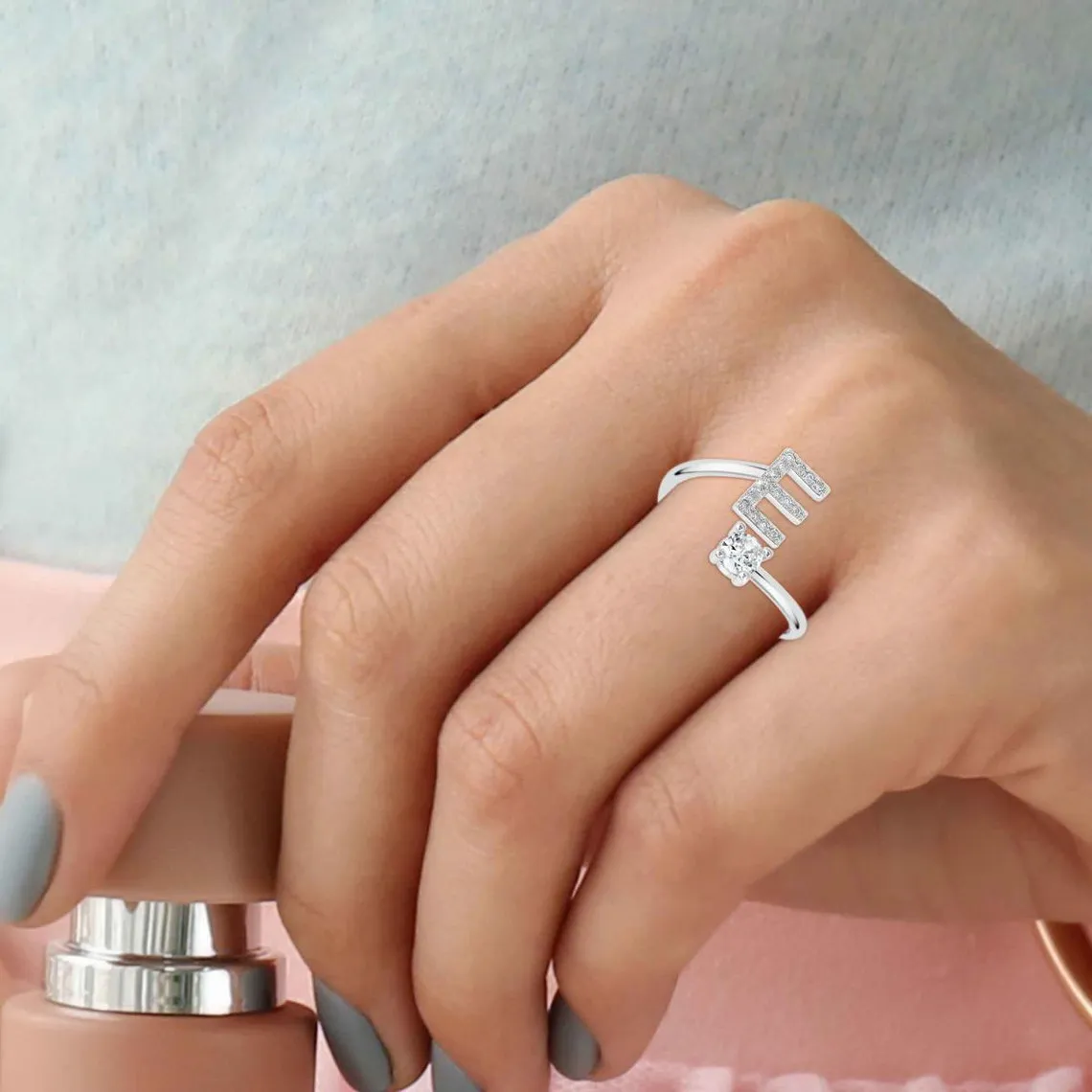 Bague initiale E Femme Athème B2804-E - Métal Argent | 3 Suisses