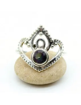 Bague lotus argent et topaze mystique