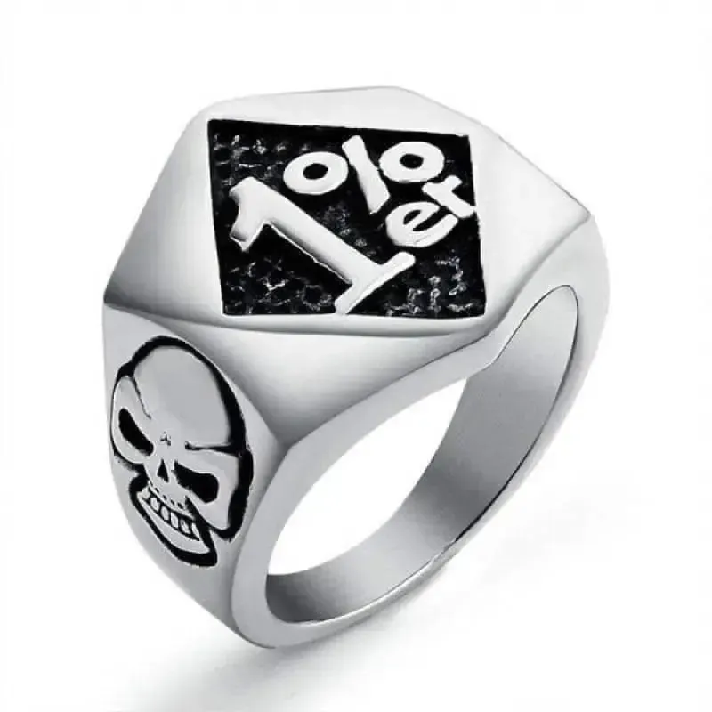 Bague motard en acier - Gang 1%