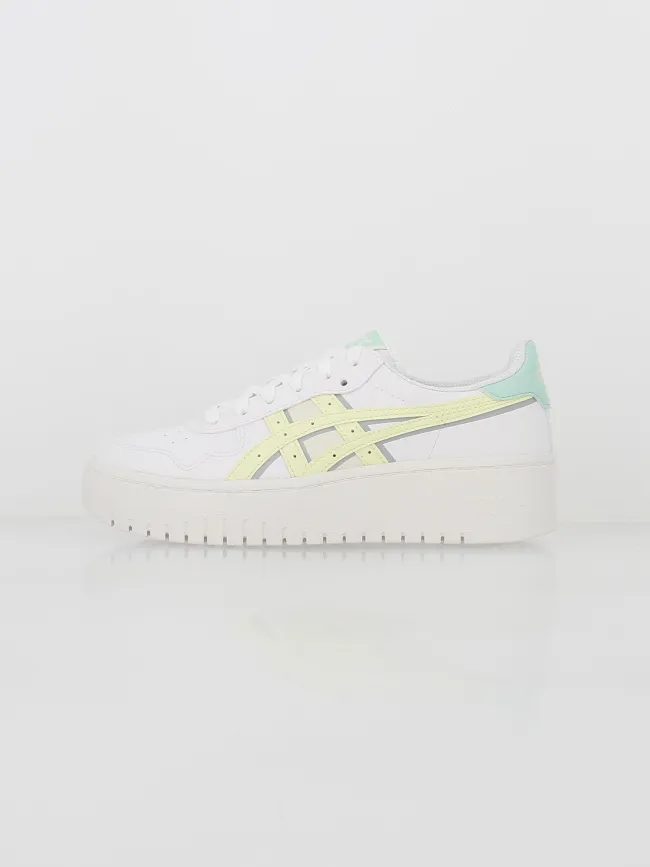 Baskets plateforme japan blanc jaune femme - Asics | wimod