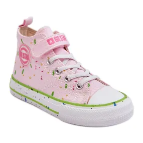 Baskets à motifs pour enfants Big Star LL374051 Rose