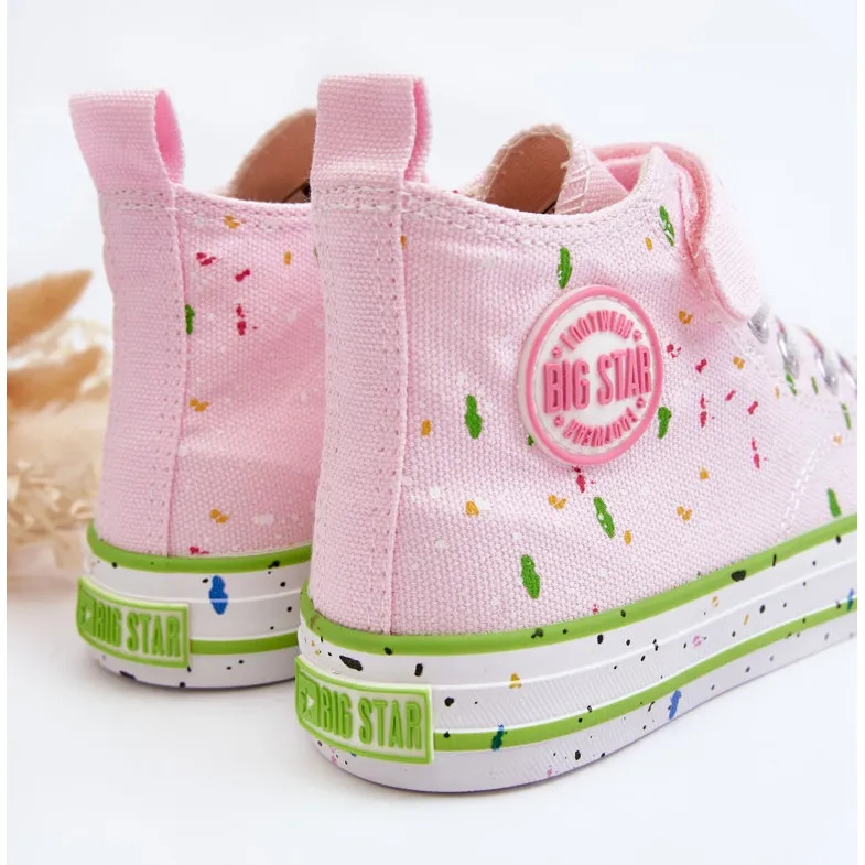 Baskets à motifs pour enfants Big Star LL374051 Rose