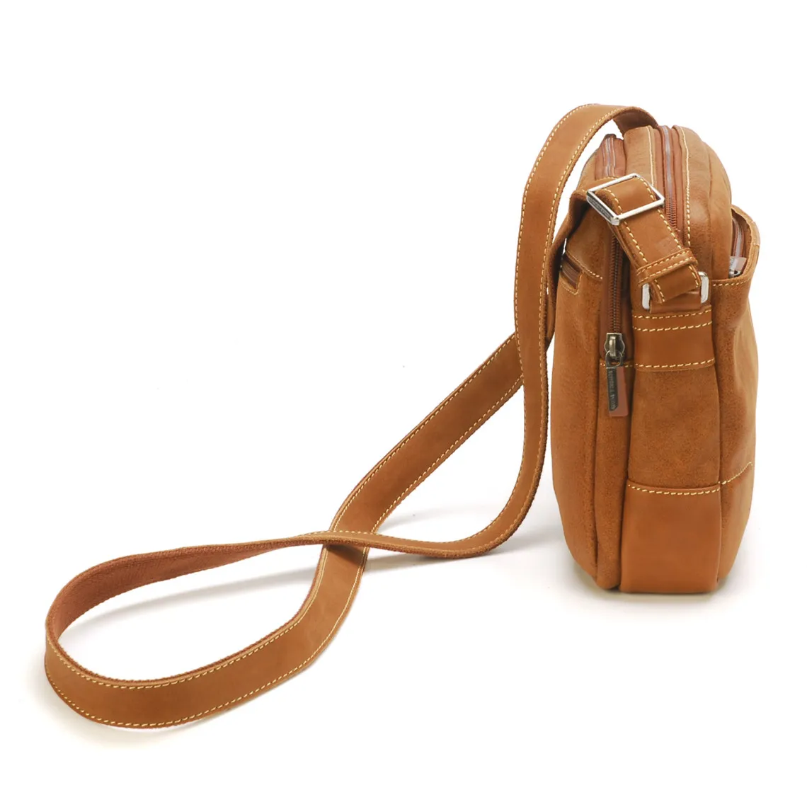 Besace Homme Arthur & Aston en cuir Cognac Rectangle  Arthur & Aston - Sac Besace Messenger Homme sur MenCorner