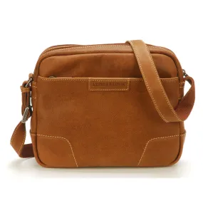 Besace Homme Arthur & Aston en cuir Cognac Rectangle  Arthur & Aston - Sac Besace Messenger Homme sur MenCorner