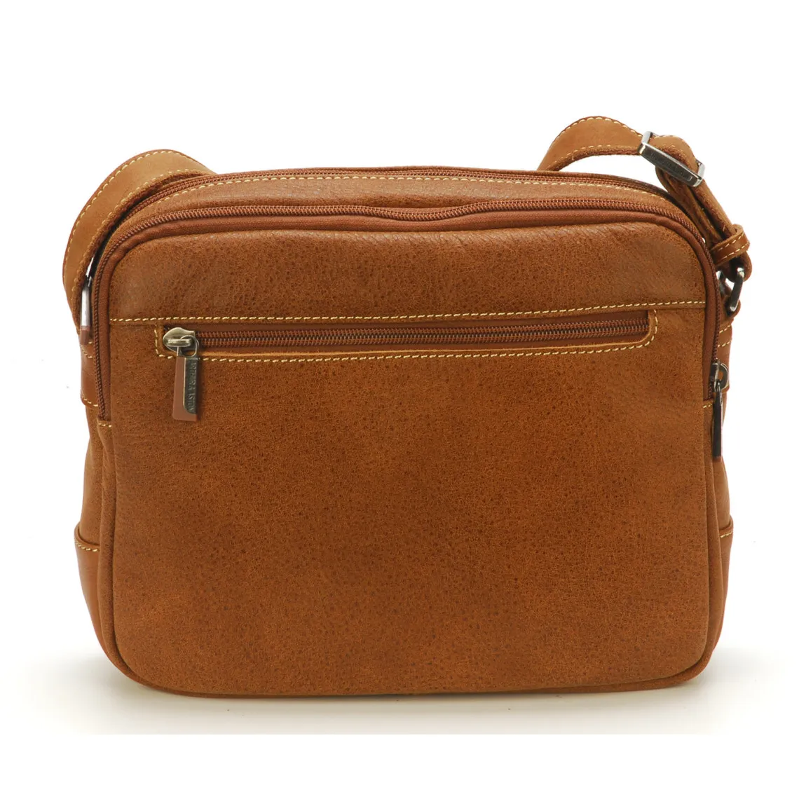 Besace Homme Arthur & Aston en cuir Cognac Rectangle  Arthur & Aston - Sac Besace Messenger Homme sur MenCorner