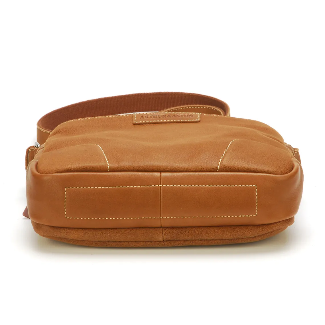 Besace Homme Arthur & Aston en cuir Cognac Rectangle  Arthur & Aston - Sac Besace Messenger Homme sur MenCorner