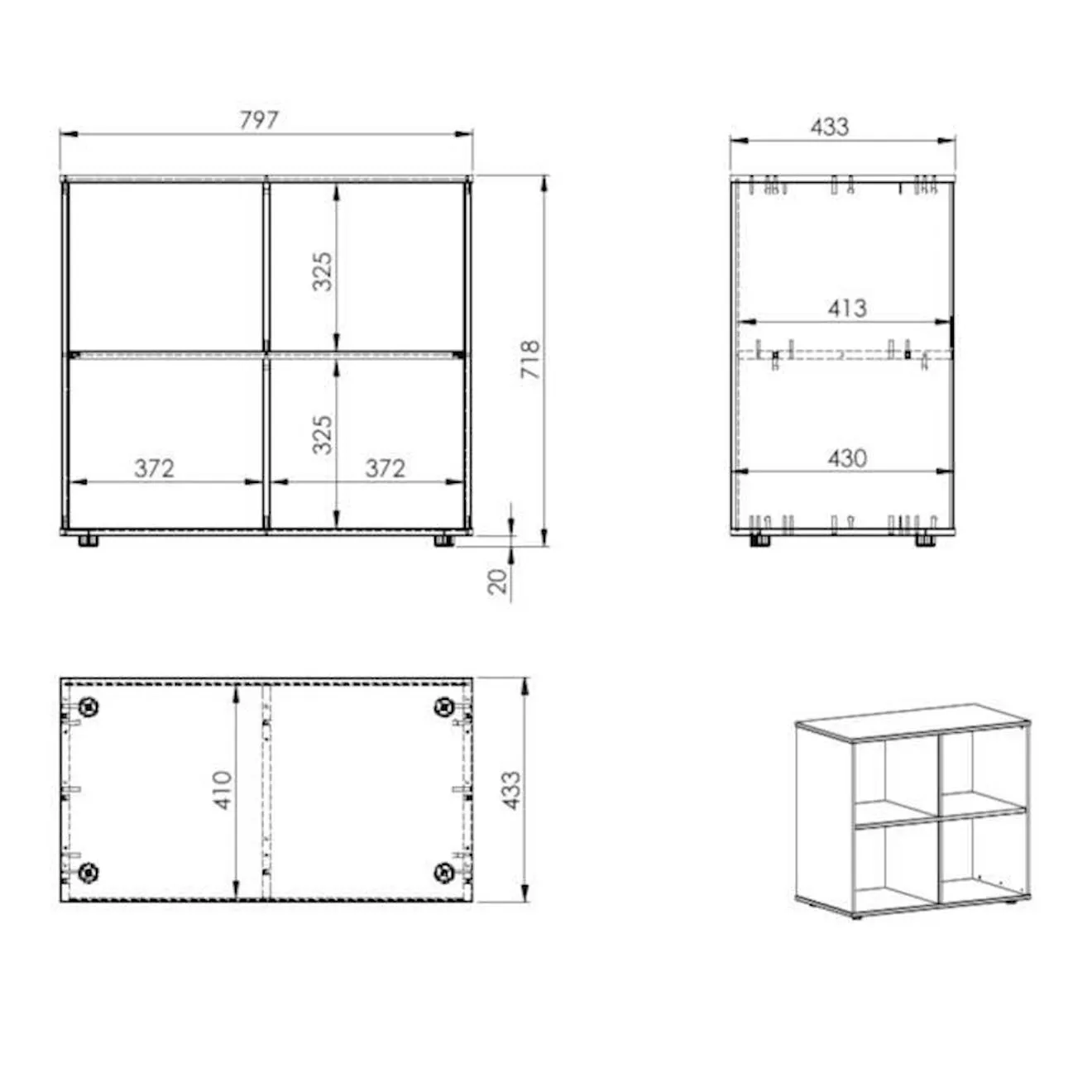 Bloc de rangement blanc Colette blanc - Alfred & Compagnie