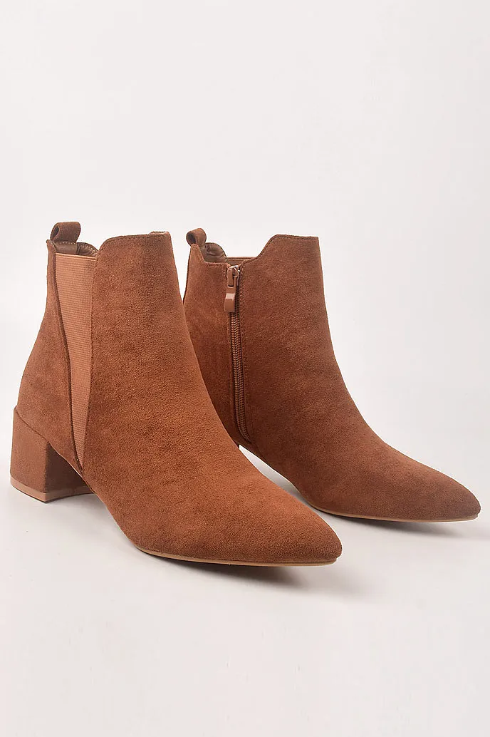 Bottes chelsea femme talon carré à bout pointu