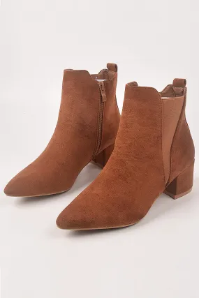 Bottes chelsea femme talon carré à bout pointu