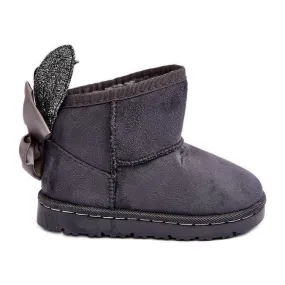 Bottes De Neige Chaudes Avec Nœuds Meriva Gris Fille