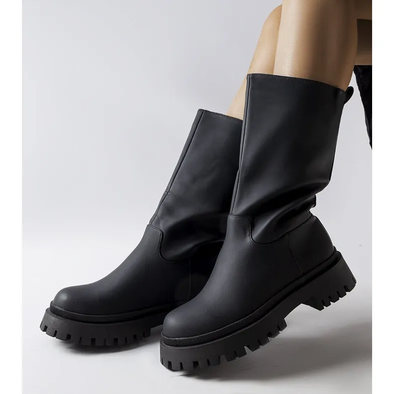 Bottes noires mates de Hollie le noir