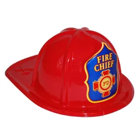 Casque de pompier rouge avec logo "Fire chief" en plastique