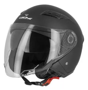 Casque moto jet vintage - Noir Mat