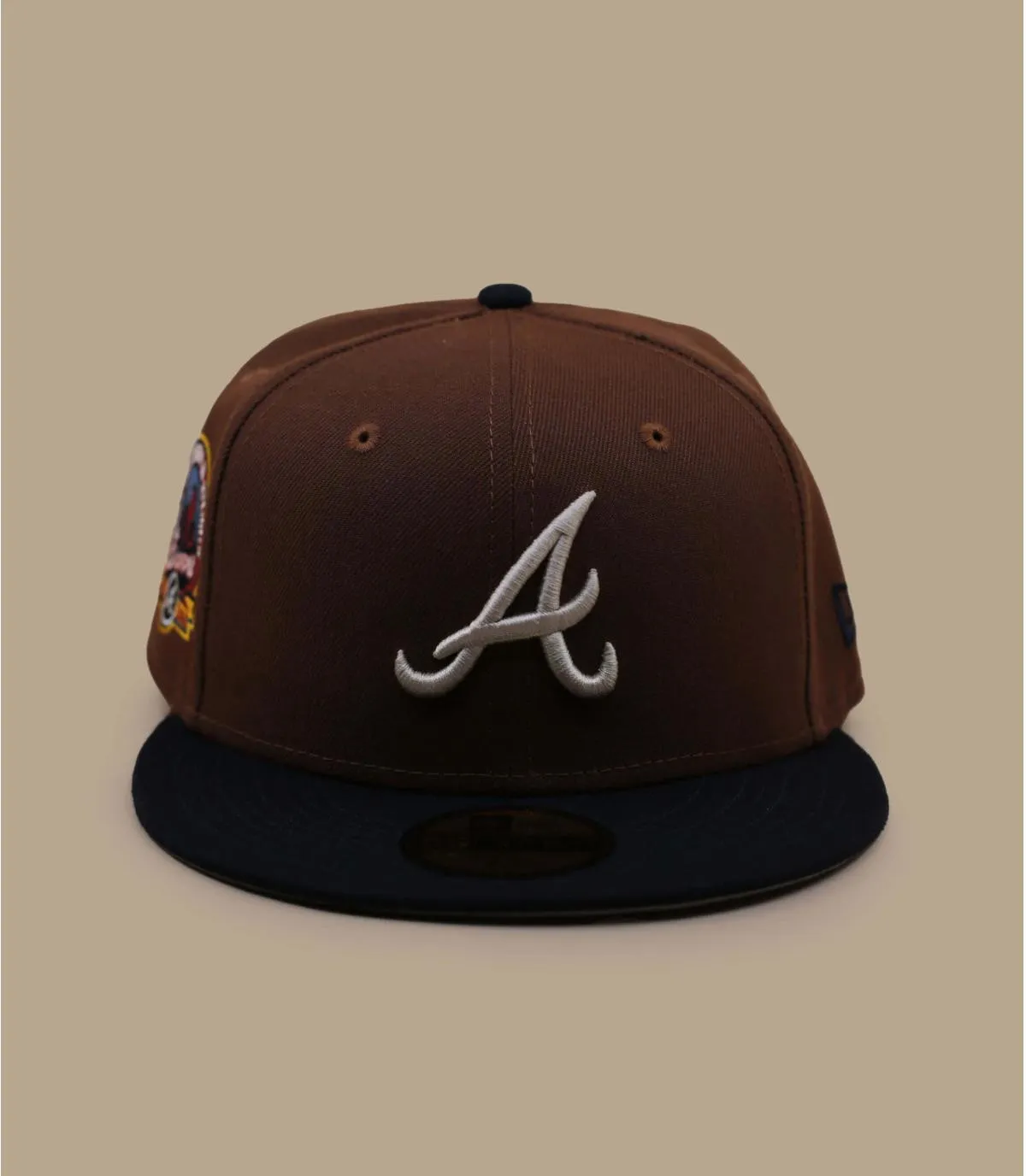 Casquette fitted Atlanta marron patch - Casquette Harvest 59Fifty Atlanta Braves New Era : Headict