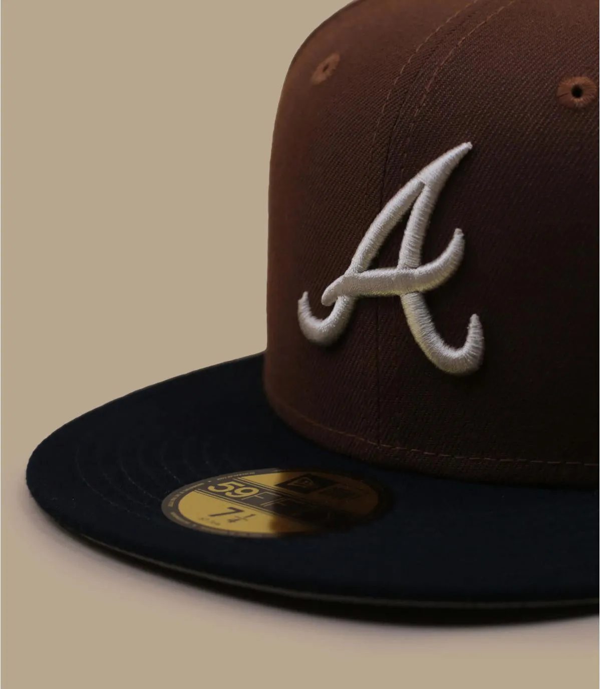 Casquette fitted Atlanta marron patch - Casquette Harvest 59Fifty Atlanta Braves New Era : Headict