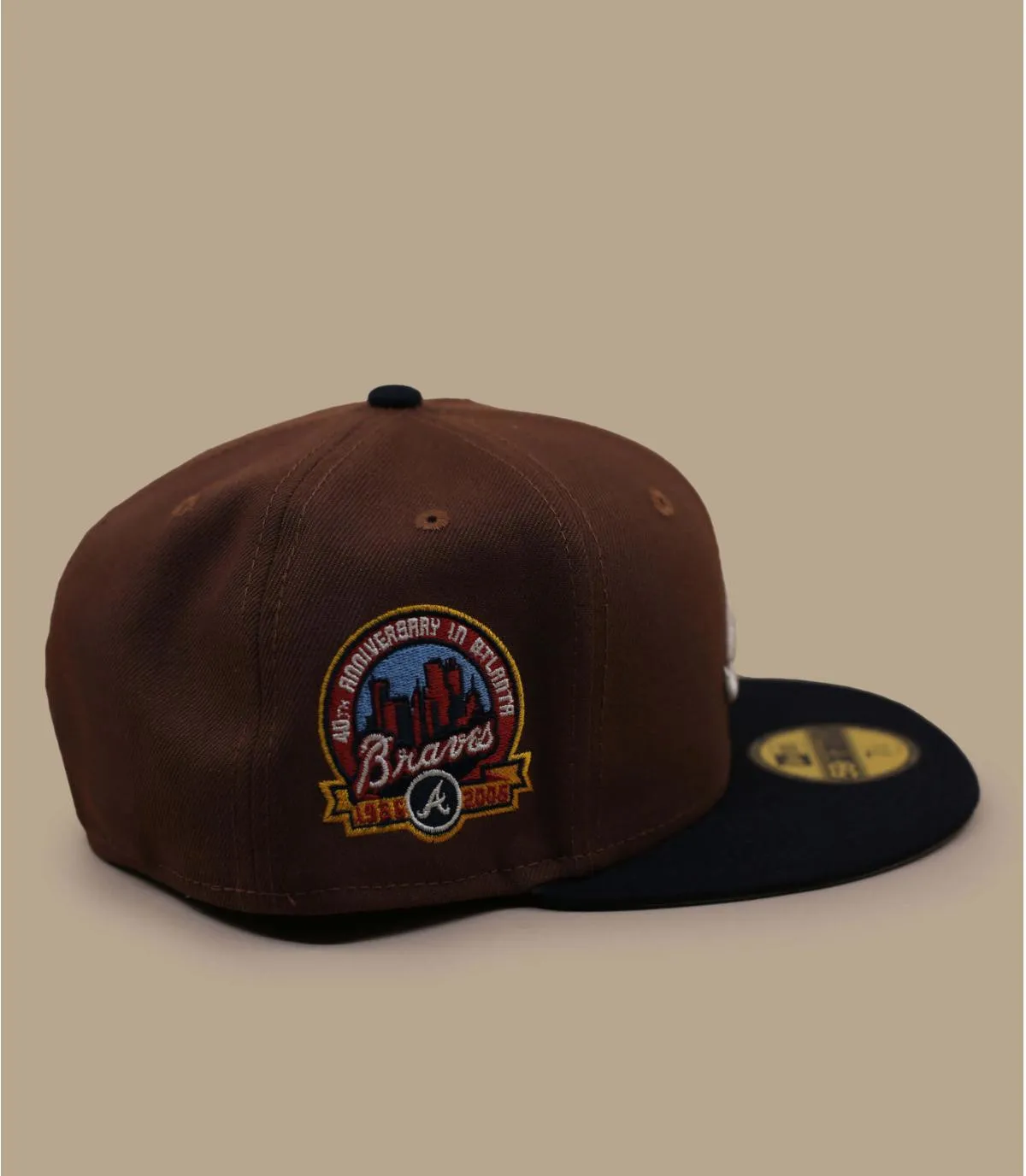 Casquette fitted Atlanta marron patch - Casquette Harvest 59Fifty Atlanta Braves New Era : Headict