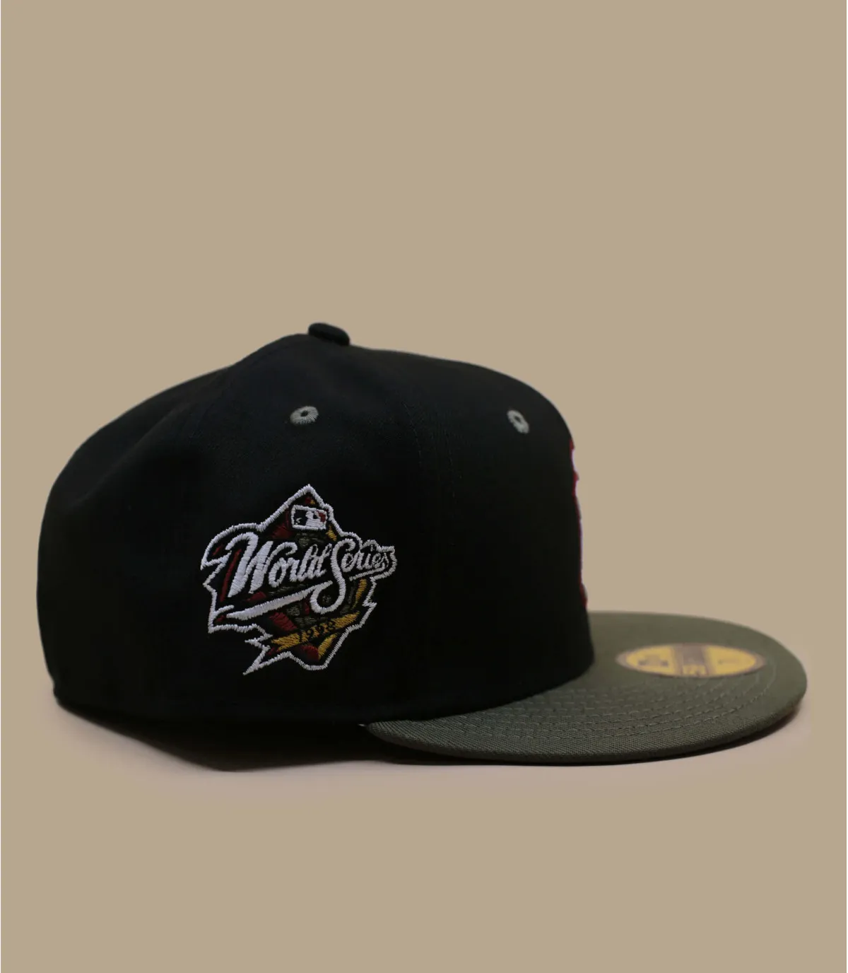 Casquette fitted noire NY - Side Patch 59Fifty New York Yankees black new olive New Era : Headict