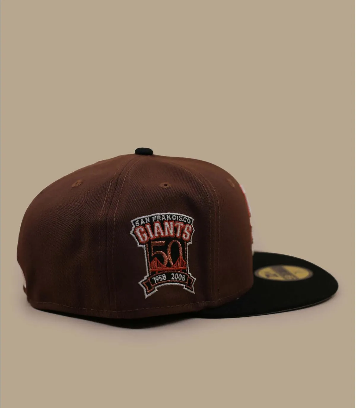 Casquette fitted San Francisco marron patch - Casquette Harvest 59Fifty San Francisco Giants New Era : Headict