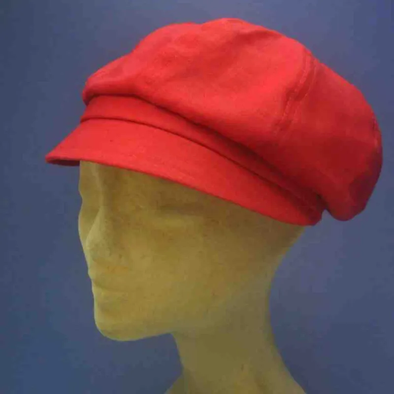 Casquette gavroche en lin coloris rubis | Casquette d'été femme