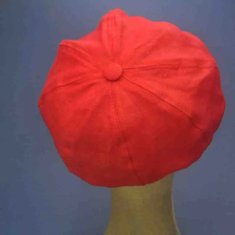 Casquette gavroche en lin coloris rubis | Casquette d'été femme