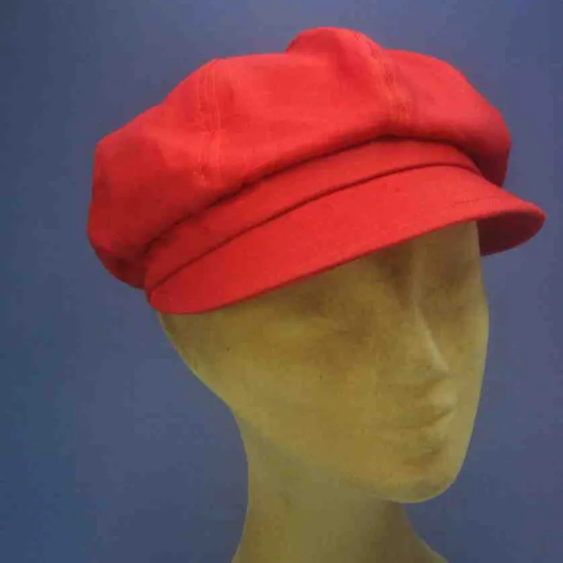 Casquette gavroche en lin coloris rubis | Casquette d'été femme