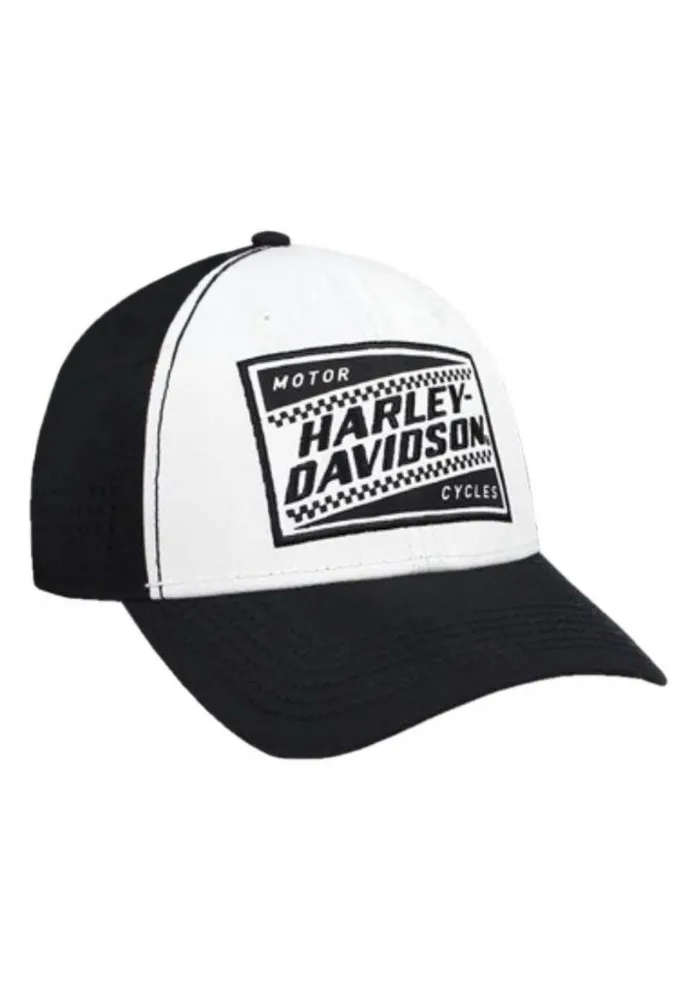 Casquette Harley Davidson Homme Ignition Embroidered Baseball Cap White & Black BCC33488