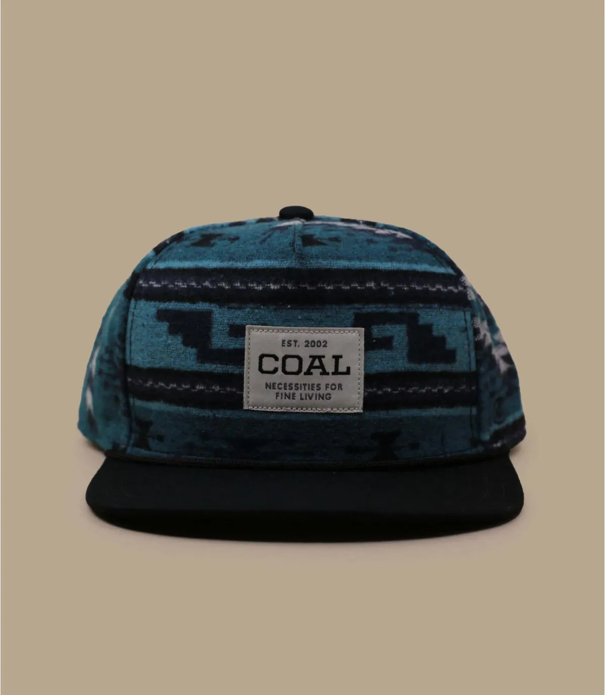 Casquette snapback vert noir motif aztec - Casquette The Uniform Fannel geo Coal : Headict