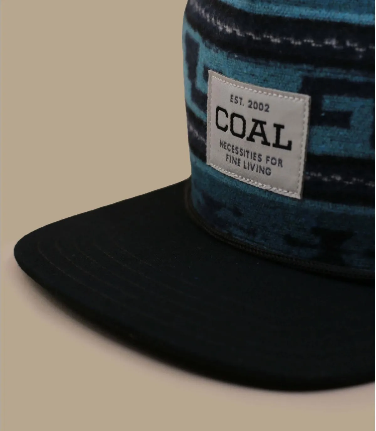 Casquette snapback vert noir motif aztec - Casquette The Uniform Fannel geo Coal : Headict