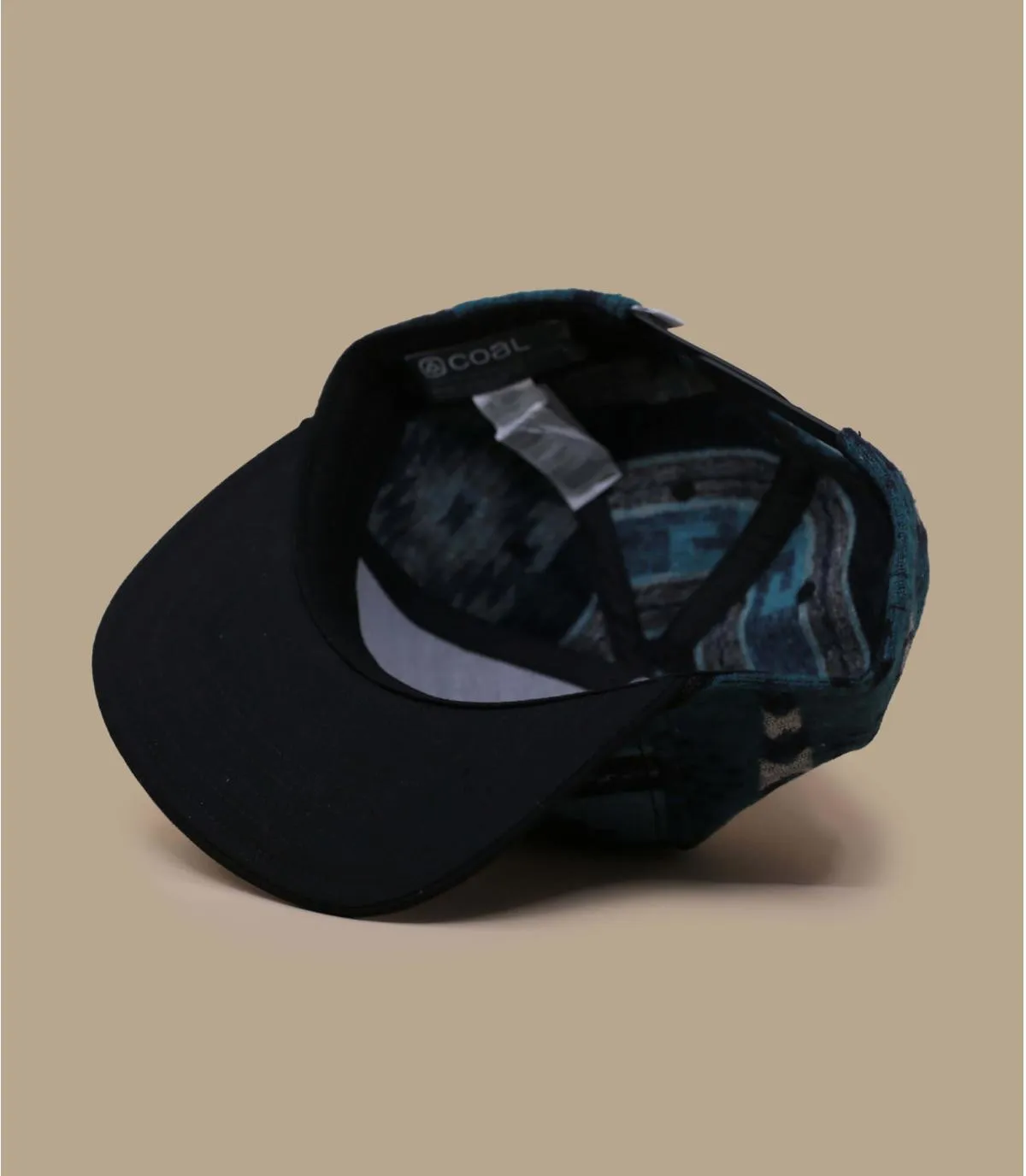 Casquette snapback vert noir motif aztec - Casquette The Uniform Fannel geo Coal : Headict