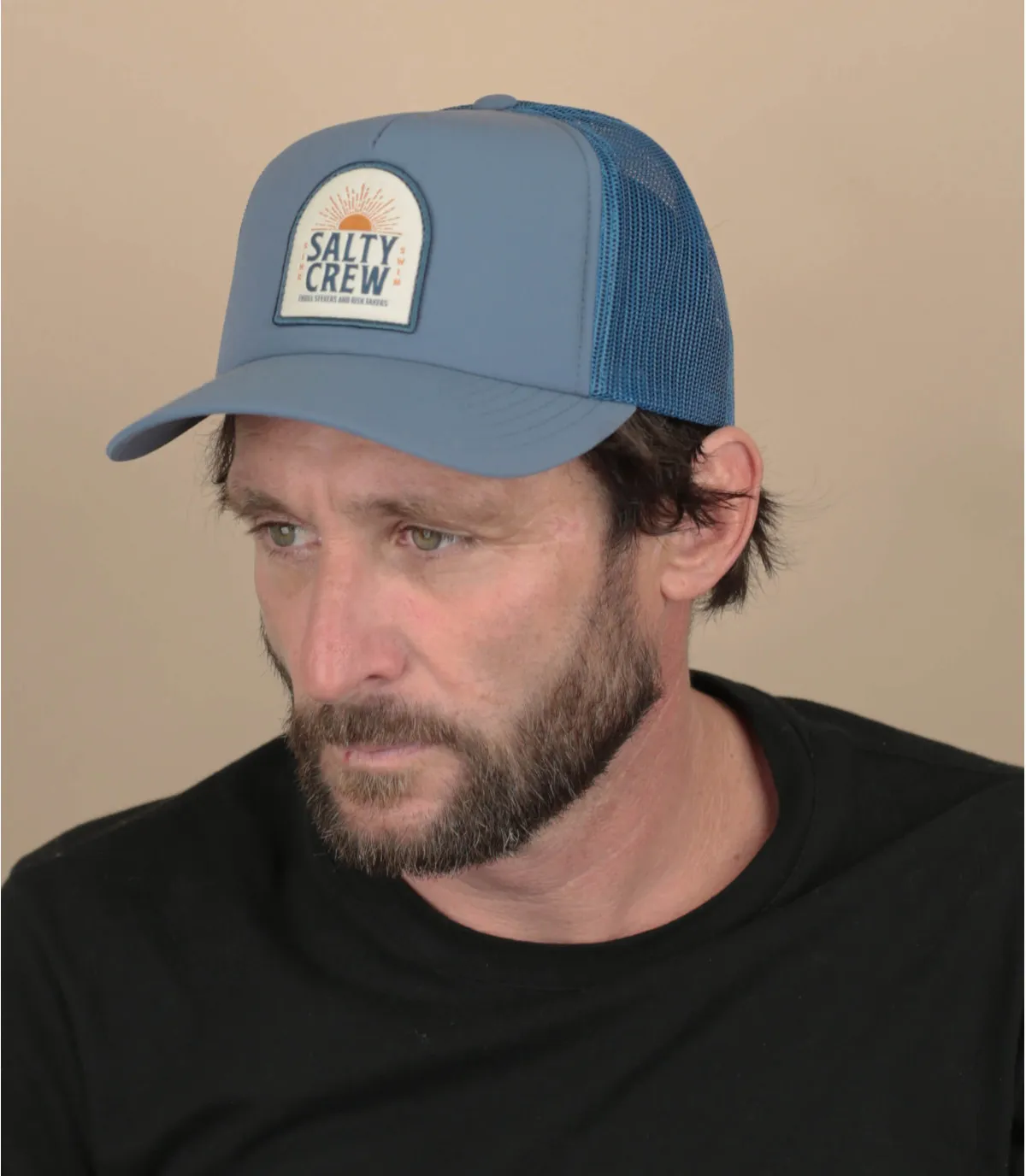 Casquette trucker bleu marine - Casquette Cruisin Trucker blue lagoon Salty Crew : Headict