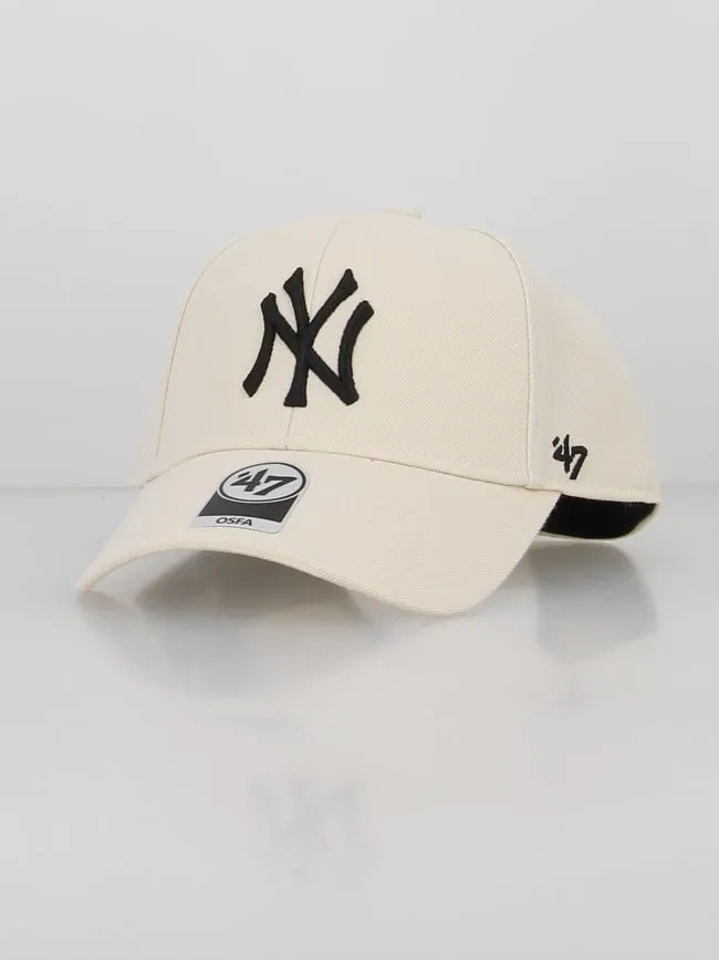 Casquette yankees snapback natural beige noir - 47 Brand | wimod