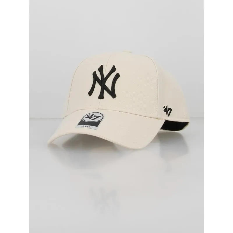 Casquette yankees snapback natural beige noir - 47 Brand | wimod